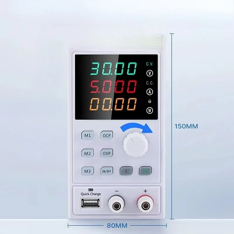 Adjustable output variable power supply with constant current voltage mode and digital display