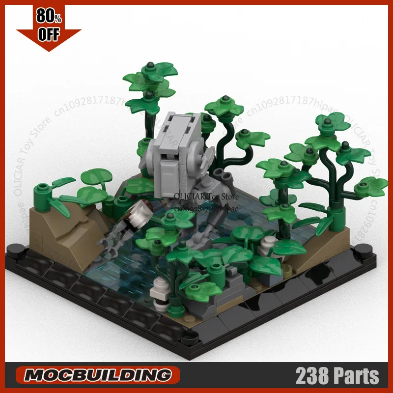 Space Movie MOC Building Blocks Mini Jungle Patrol Model Dioramas Technology Bricks DIY Assembly Toys Collection Display Gift