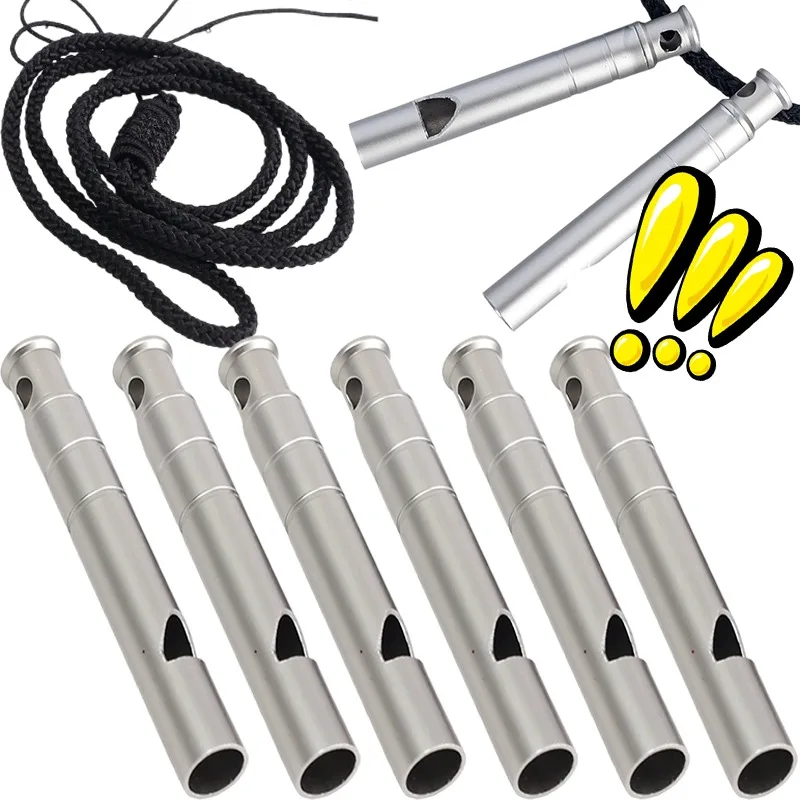 صافرة السلامة في حالات الطوارئ سبائك التيتانيوم العاصفة صافرة في الهواء الطلق بقاء المشي لمسافات طويلة التخييم القوارب البحرية معدات الإنقاذ الإشارات