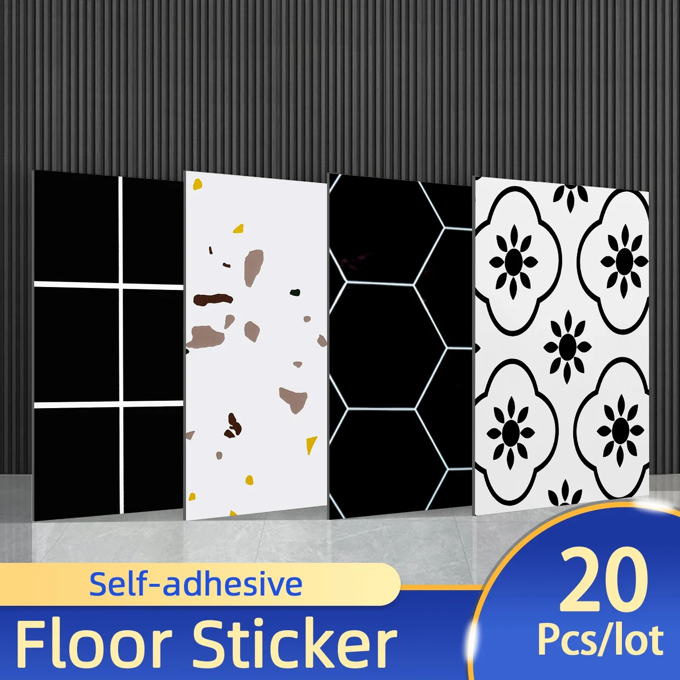 

Imitation Wall Stickers PVC Marble Self-adhesive Floor Stickers 30*30cm Waterproof Bathroom living Room Decoration Decals