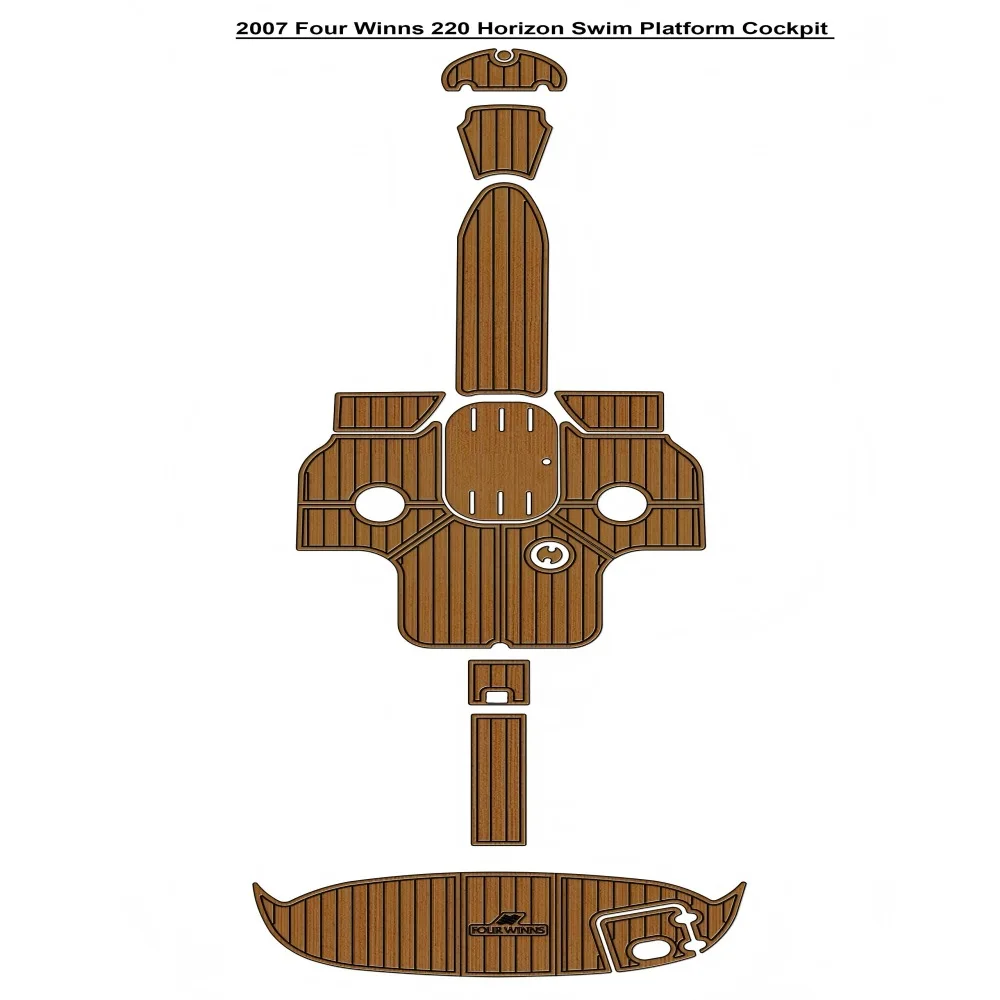 

2007 Four Winns 220 Horizon Swim Платформа Кокпит Лодка EVA Пена Тиak Напольный коврик SeaDek Gatorstep Стиль Самоклеящийся