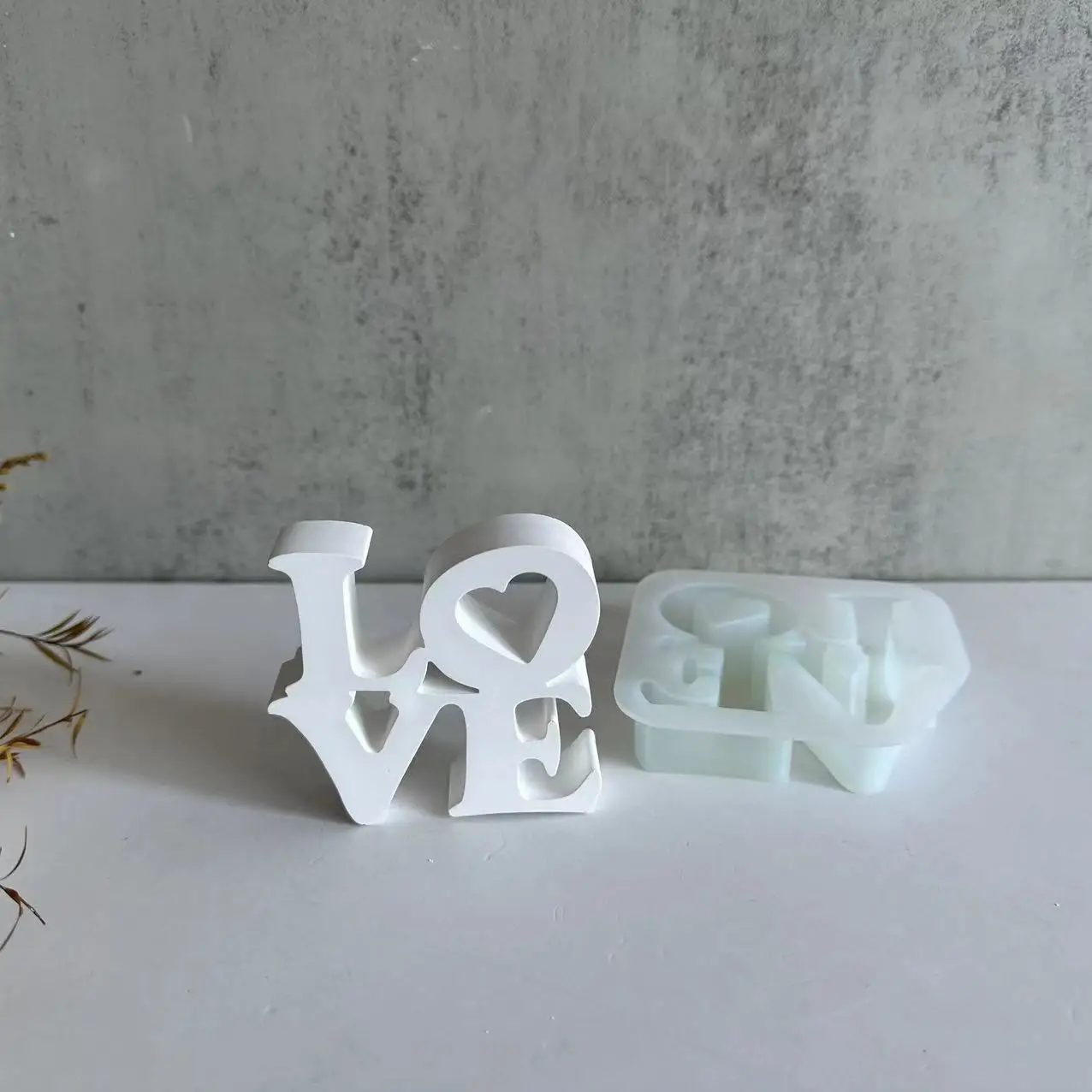 Letter LOVE Silicone Mold DIY Epoxy Resin Valentine'S Day Pendant Ornament Mold Cement Plaster Candle Resin Craft Home Decor