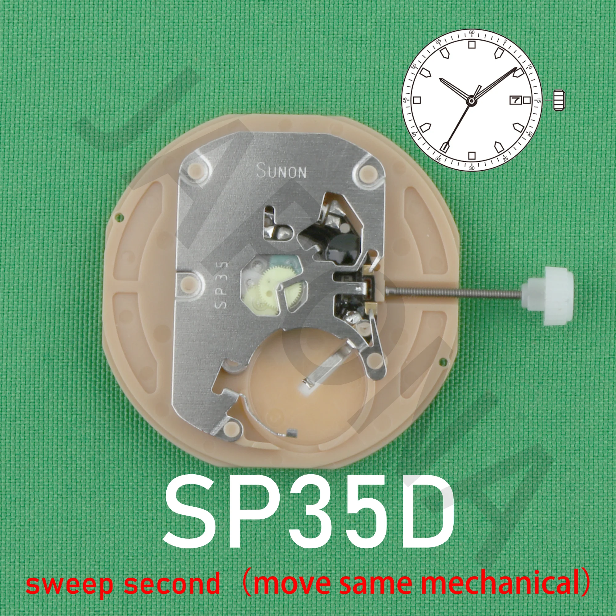 sp35 movement Chinese sunon sp35d movement sweep second movement with date move same machinery movement replace 2415 movement