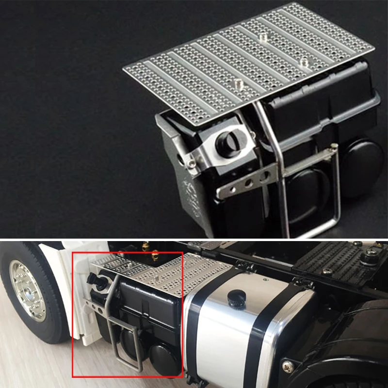 LESU RC Parts Metal Battery Box Urea DEF Tank for 1/14 RC Tractor Truck Tamiyaya 1851 Model samochodu Zabawki Akcesoria TH02281