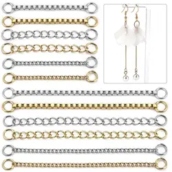 10pcs Stainless Steel 3cm/5cm Welded Extension Chain Gold Necklace Bracelet Extender Tail Chains For DIY Jewelry Making Supplies