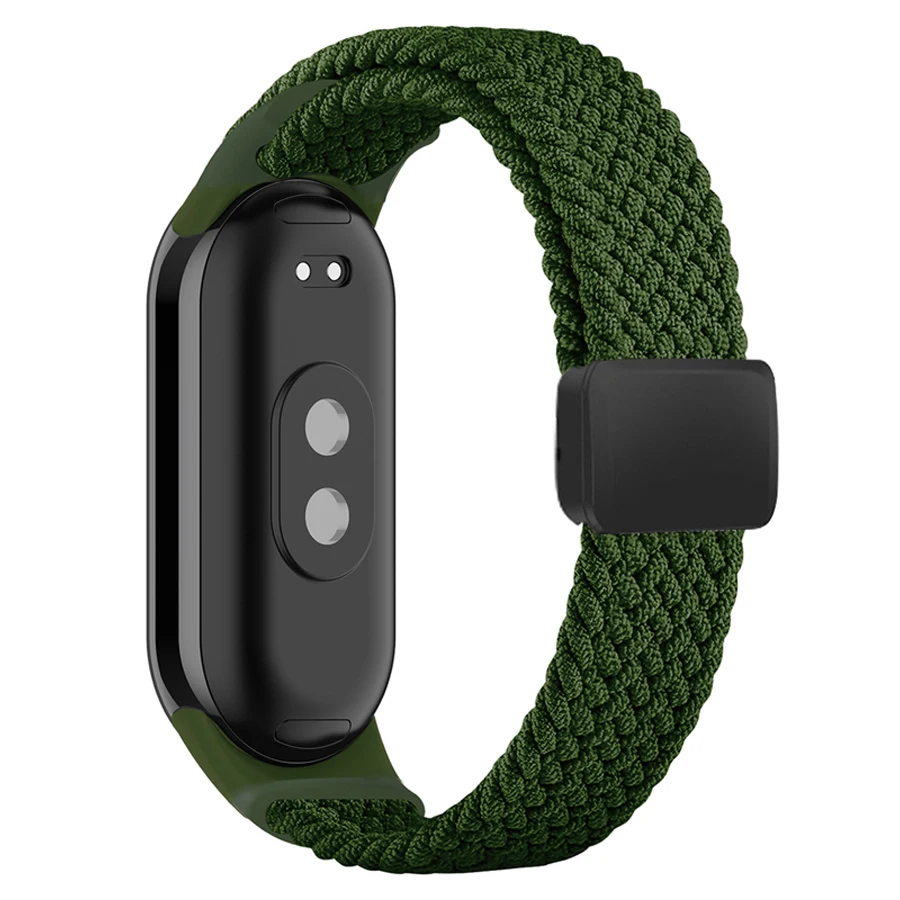 Elastische Nylon Gevlochten Band Voor Mi Band 8 9 10 Armband Magnetische Gesp Horlogeband Voor Xiaomi Mi Band 9 10 Correa Polsband