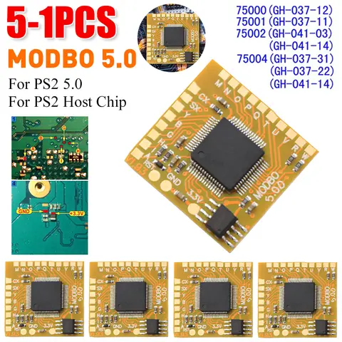5-1PCS MODBO-5.0 게임 소형 콘솔 칩 PS2 호스트 칩 용 PS2 5.0 용 원본 Ps2 Modchip 게임 콘솔 Modbo 5 Ps2 칩 용