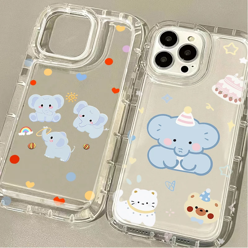 Cartoon Little Elephant Case for Xiaomi 13T 12T 14 13 12 Pro 10 11 Lite 5G NE POCO X6 X5 X4 GT X3 NFC F3 F4 F5 F6 Pro M5S Cover