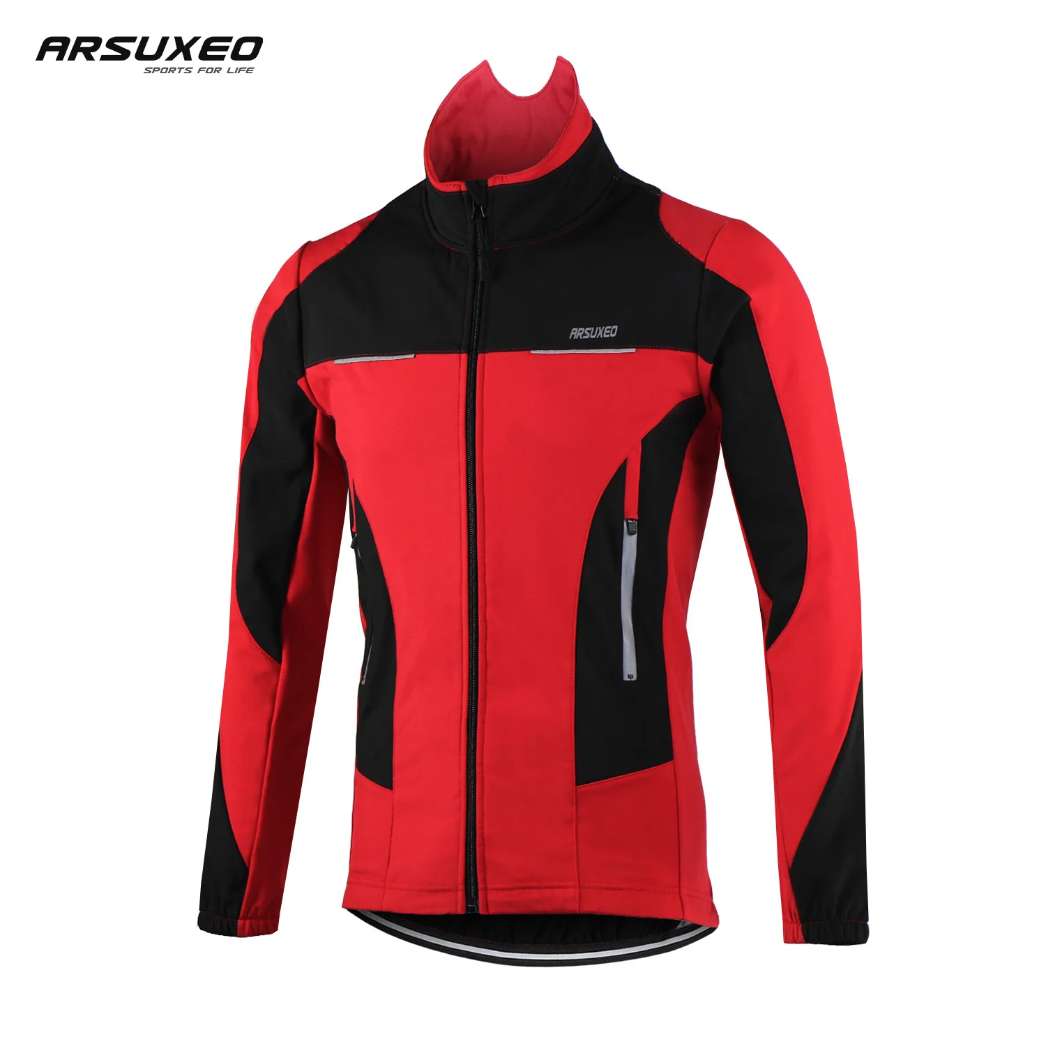 

ARSUXEO Winter Cycling Jacket Men Warm Thermal Fleece Bicycle Breathable Windproof Waterproof Reflective MTB Road Bike Clothing