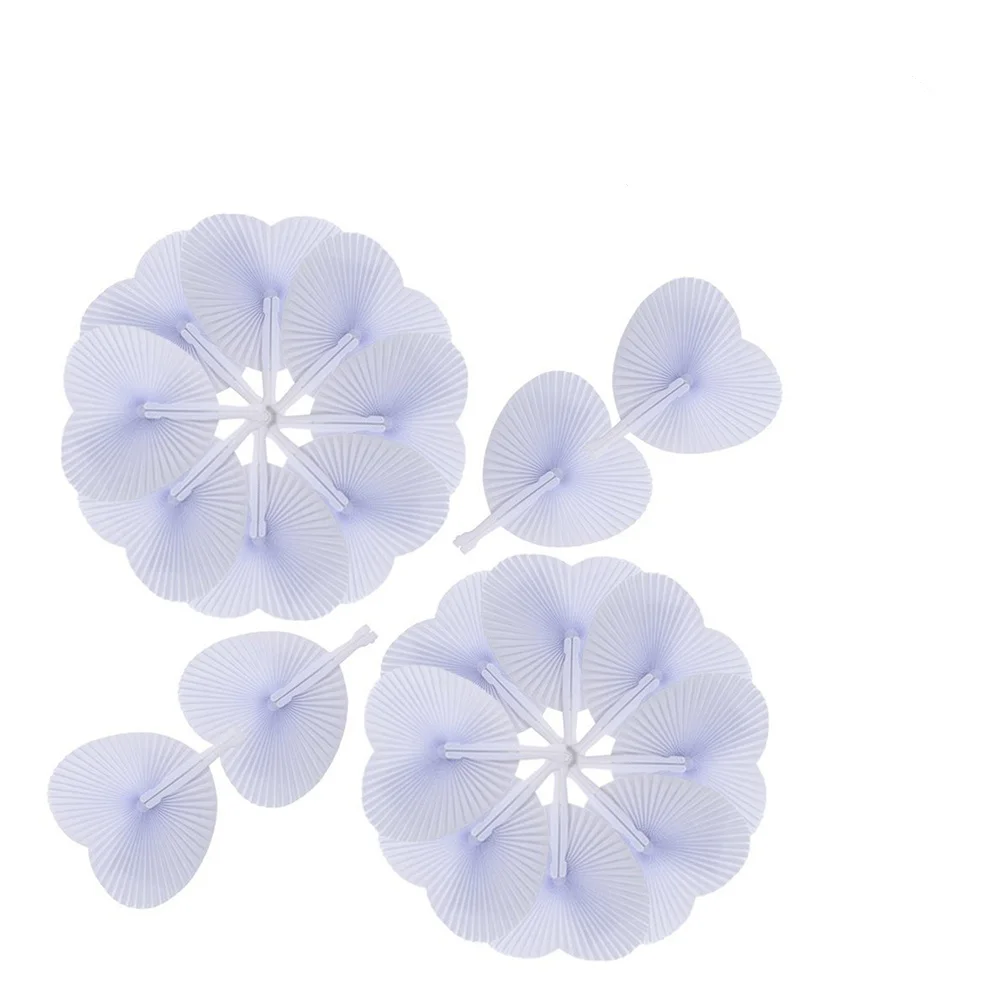 

10pcs Heart Party Supplies Fans Wedding Party Plastic Fans Supplies Romantic Gifts Hand Fan White Design