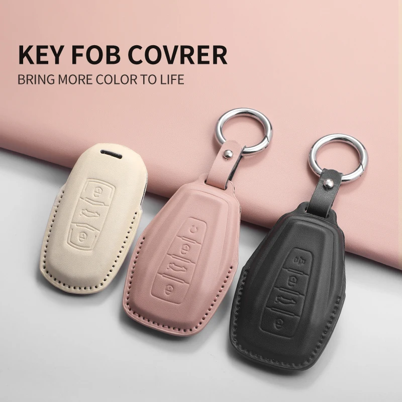 

PU Car Key Case Cover for Geely Coolray 2024 X6 Emgrand Global Hawk GX7 Control Protect Cover Durable Accessories