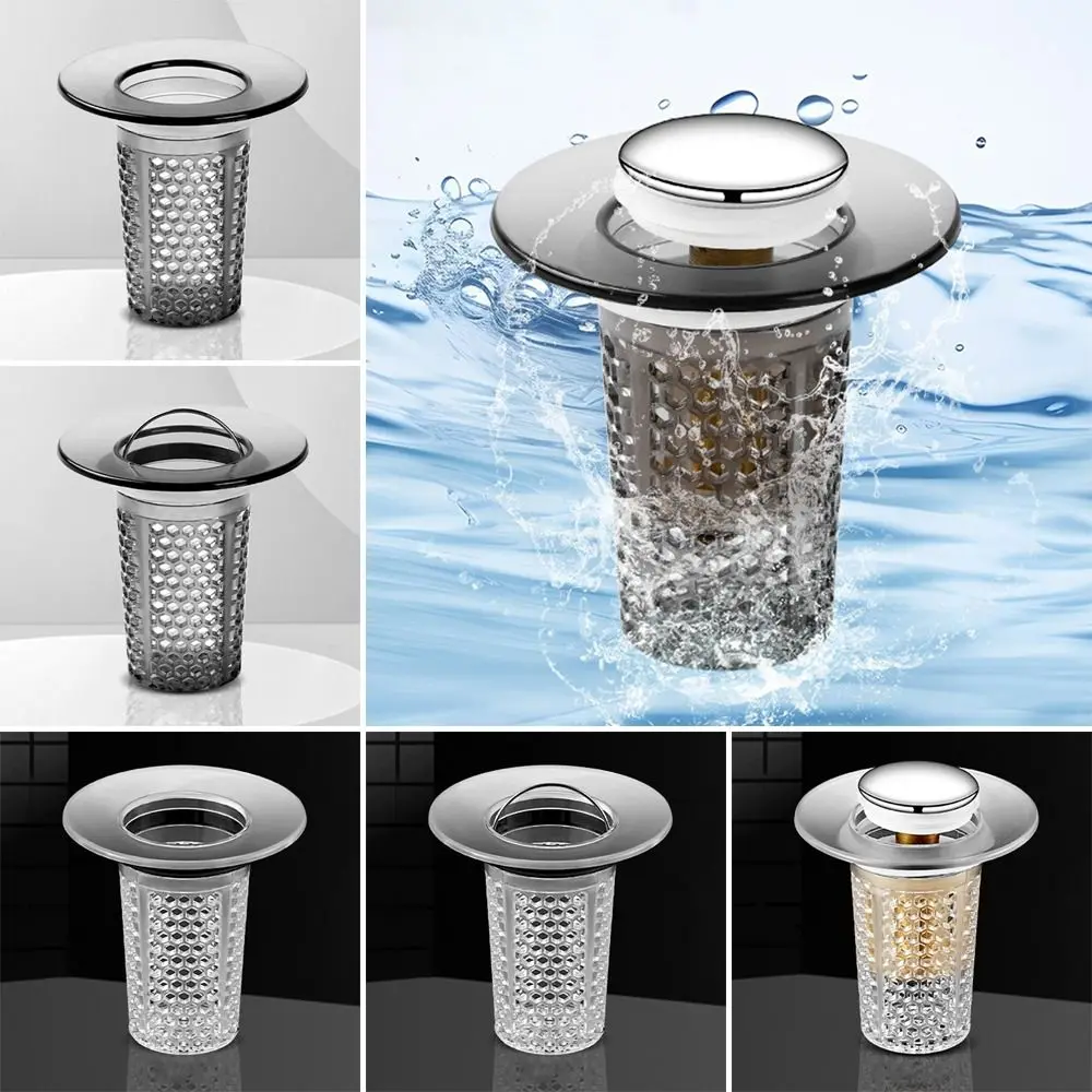 Durable Anti-clog Floor Drain Filter Mesh Anti-Odor Hair Trap Pop Up Drain Filter Brass Core Sink Strainer Bathroom Accessory