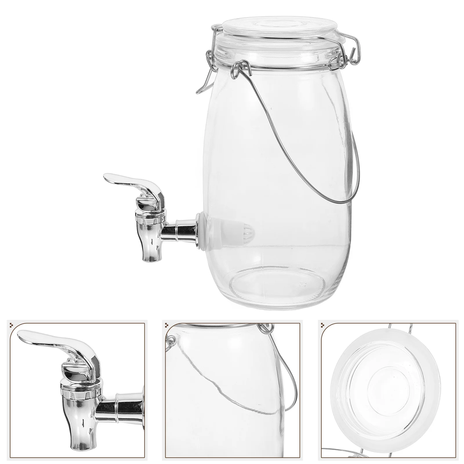 

Juice Can Drinking Barrel Glass Dispenser Sealed Food Containers with Lids Beverage Faucet Kettle Machine