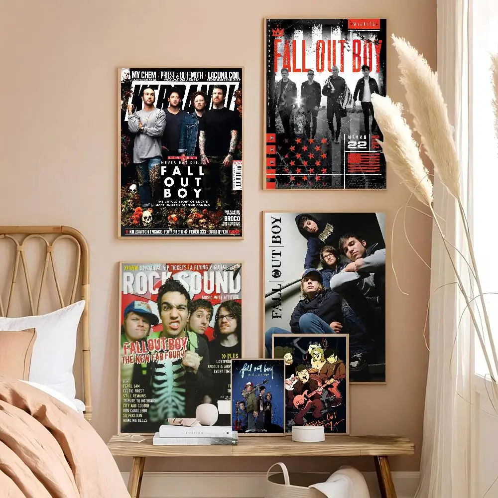 Band Fall Out Boy Good Quality Prints and Posters Waterproof Paper Sticker Coffee House Bar Posters Wall Stickers