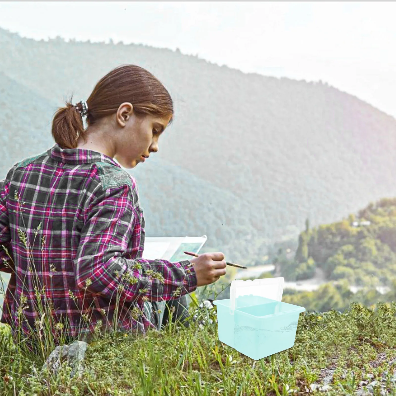 

Набор из 2 пластиковых емкостей для мытья кистей, для художников, для очистки карандашей и смешивания красок, с удобной ручкой, гладкие, легко переносить