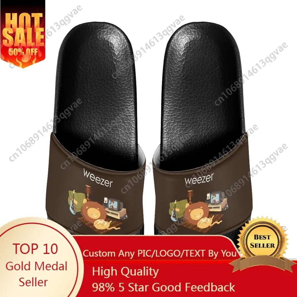 2025 New Weezer Pop Rock Band Slippers Home Water Shoes Men Women Teenagers Beach Pool Sandals Custom Summer Slipper