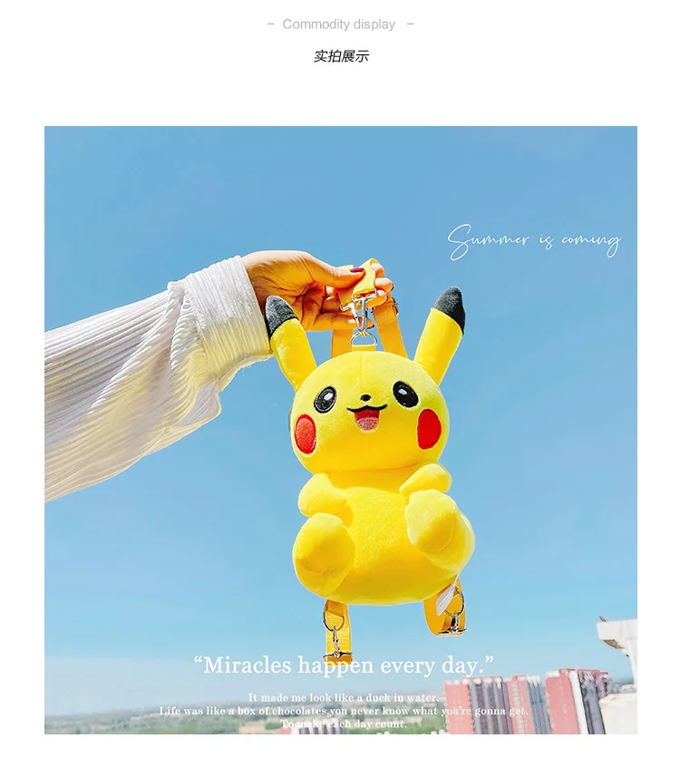 30cm Pokemon Mode Japanischer Anime Spaßiger Cartoon Kleiner Rucksack Pikachu Plüschpuppe Mädchen Niedlicher Pikachu Plüsch-Rucksack – Detail 15