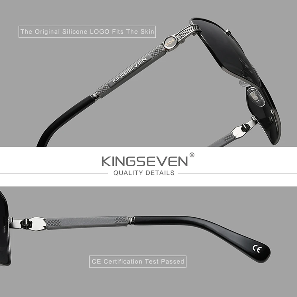KINGSEVEN Marke männer Sonnenbrille Polarisierte Anti-Glare Angeln Fahren Gläser UV400 Shades Für Männer/Frauen – Detail 2