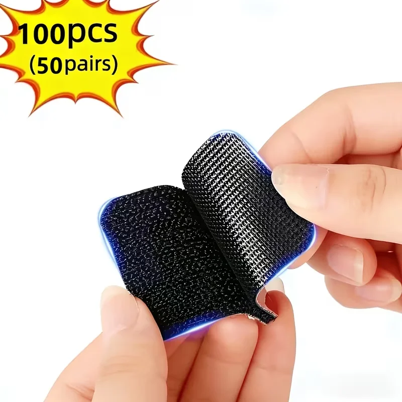 100 pieces of rectangular self-adhesive double-sided fixers, with strong double-sided high-adhesive design for car carpets