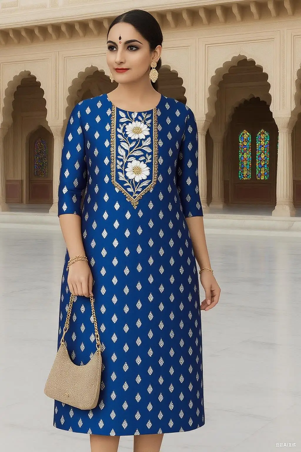 مسلم 2026 المرأة كورت عصرية أنيقة مستقيم أنبوب عادية كورتا الزهور نمط فستان مريح شق تنحنح عباية #3