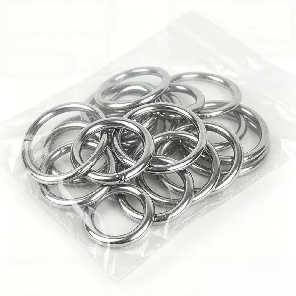 1Pc 304 Stainless Steel Welded Seamed Solid Round O‑Ring M5 M6 Heavy‑Duty Connecting Ring OD25‑350mm Anti‑Rust Hanging Loop