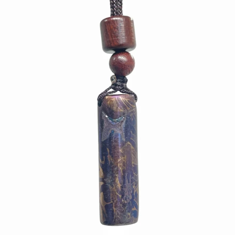 Authentic Muonionalusta Iron Meteorite Heat-Treated Necklace  Fine Meteorite Collection Piece LK452