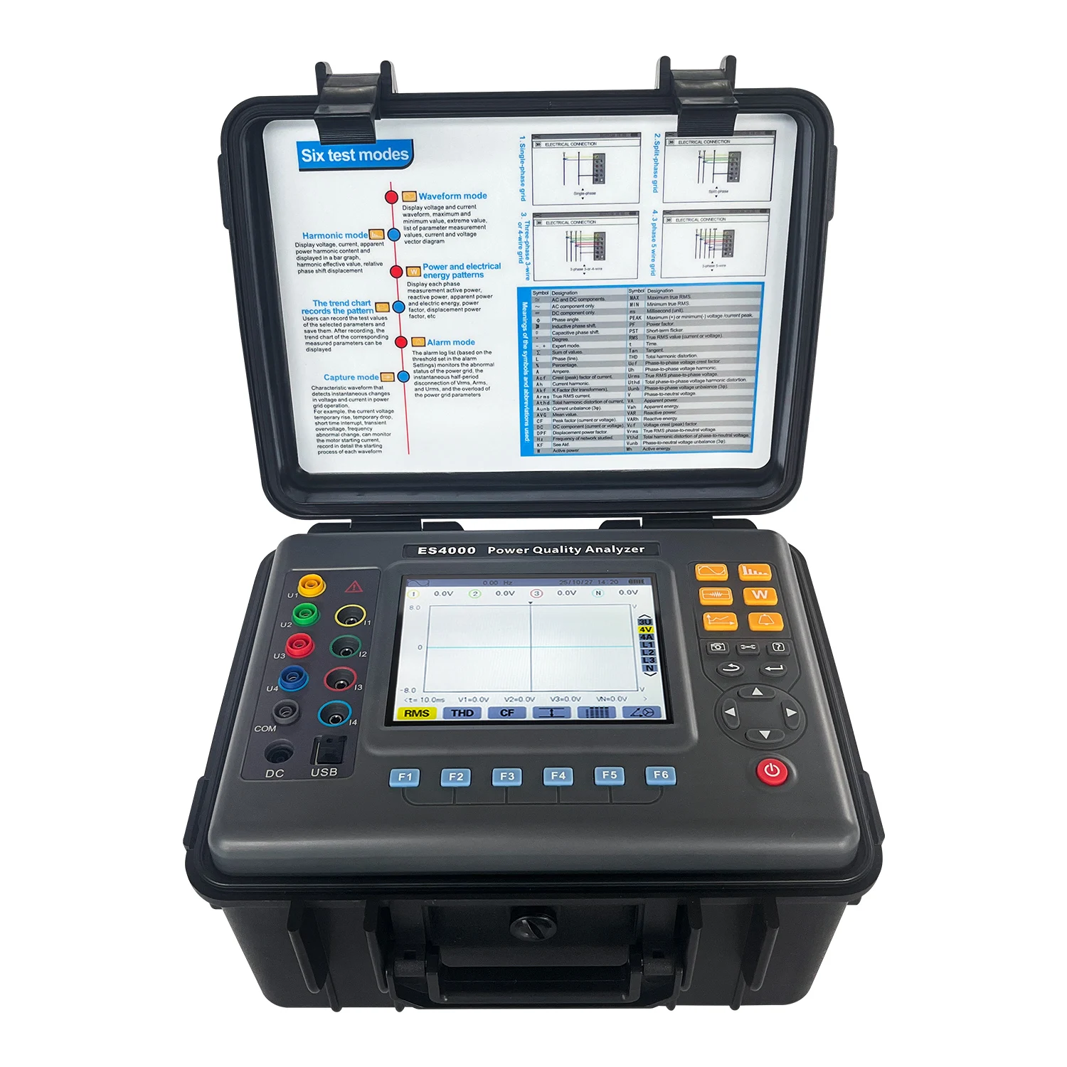 VLUUKE ES4000 Power Quality Analyzer 4-Channel Current & Voltage Measurement for Large-scale Power Grid System Detection