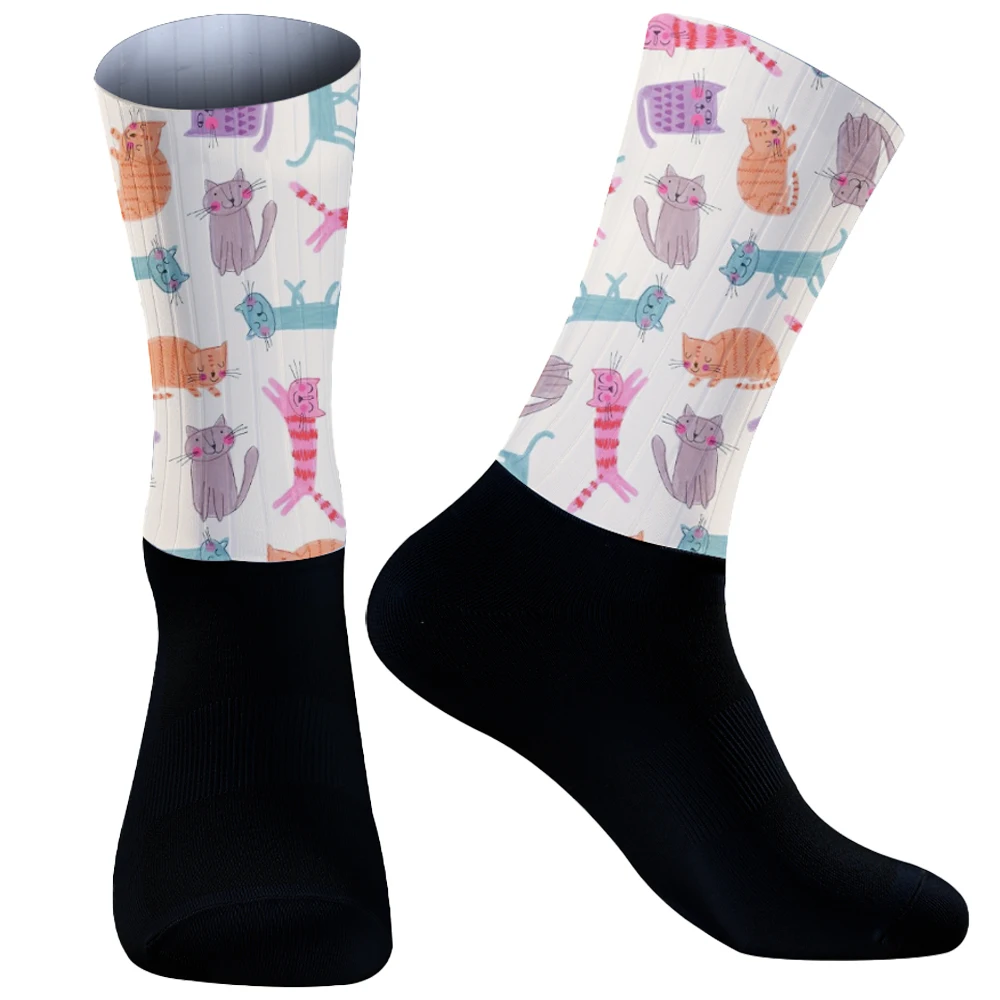 Chaussettes de sport coordonnantes sans couture, motif animal, pour vélo, équitation, cyclisme, été