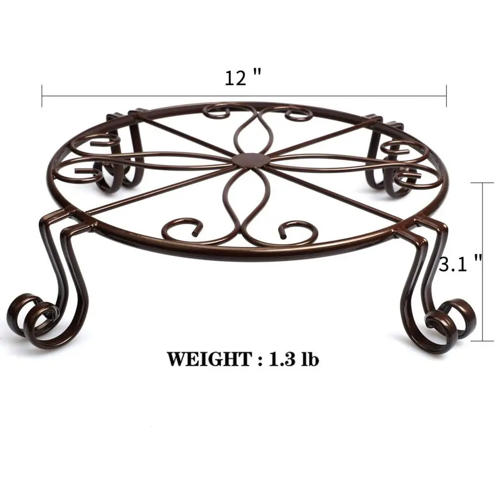 Heavy-Duty Metal Plant Stand, Indoor/Outdoor Use, Rust-Resistant Iron Rack, Bronze Finish, Suitable for Pots and Garden Containe