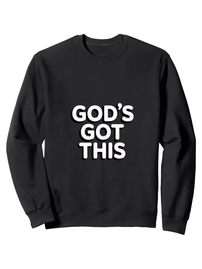 سويت شيرت رجالي برقبة دائرية، طباعة جرافيك مضحكة، هوديي برقبة دائرية للشارع الأسود للارتداء اليومي الكاجوال، أكمام طويلة لعيد الميلاد