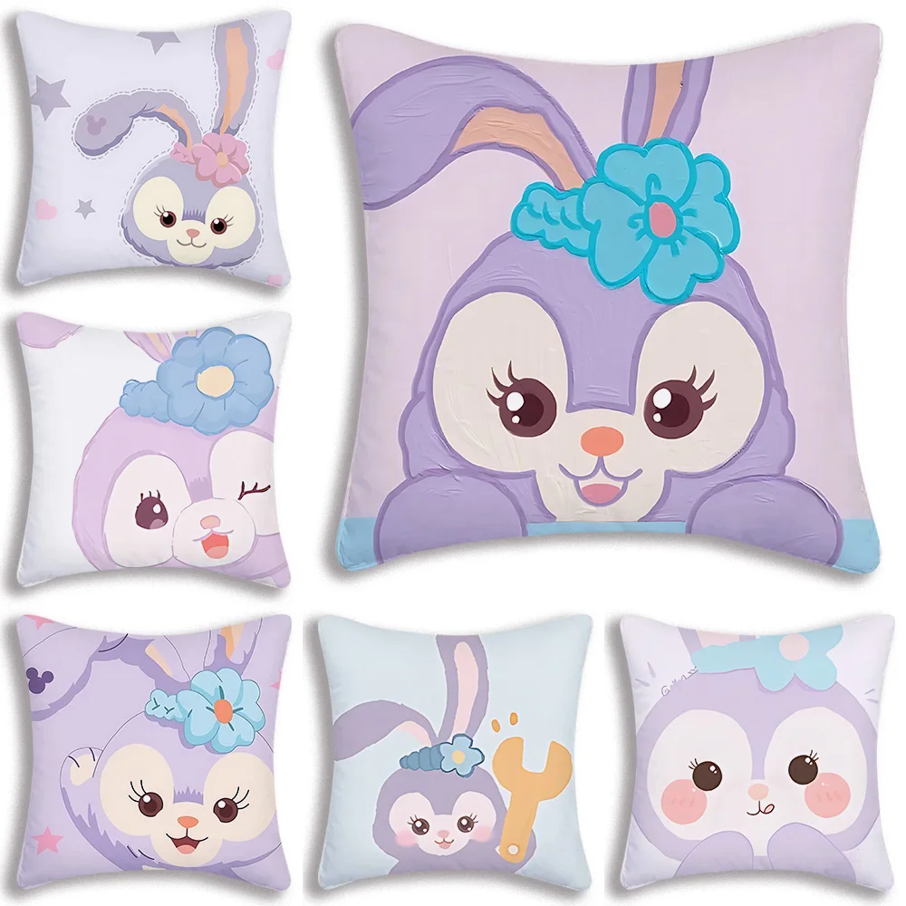 

StellaLou Pillow Covers Cartoon Sofa Decorative Home Double-sided Printing Short Plush Cute Cushion Cover