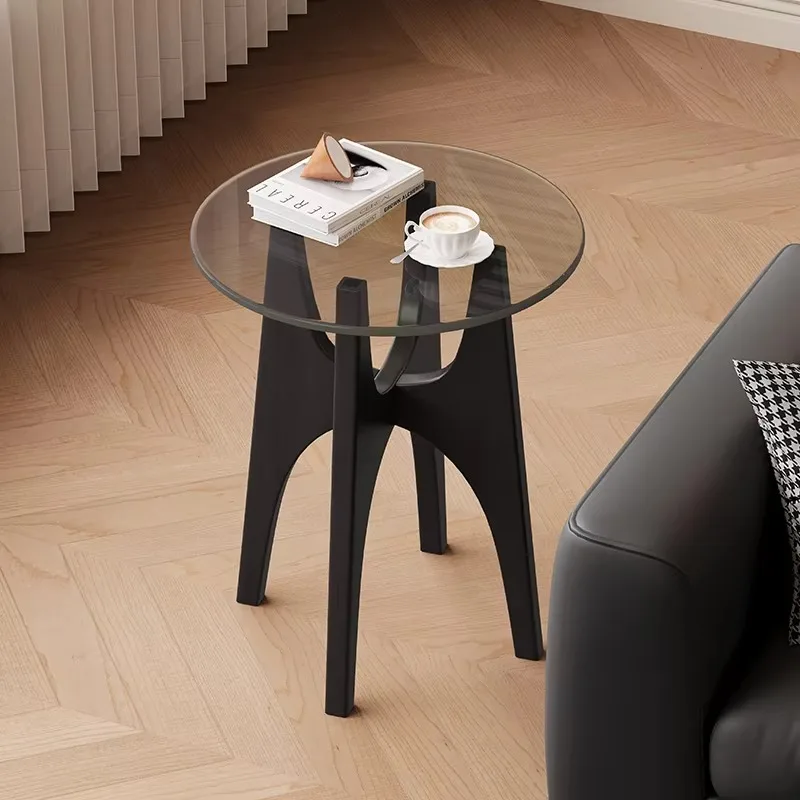 

40*40 Small Home Decor Glass Coffee Table with Decorative Feature for Living Room Sofa Side