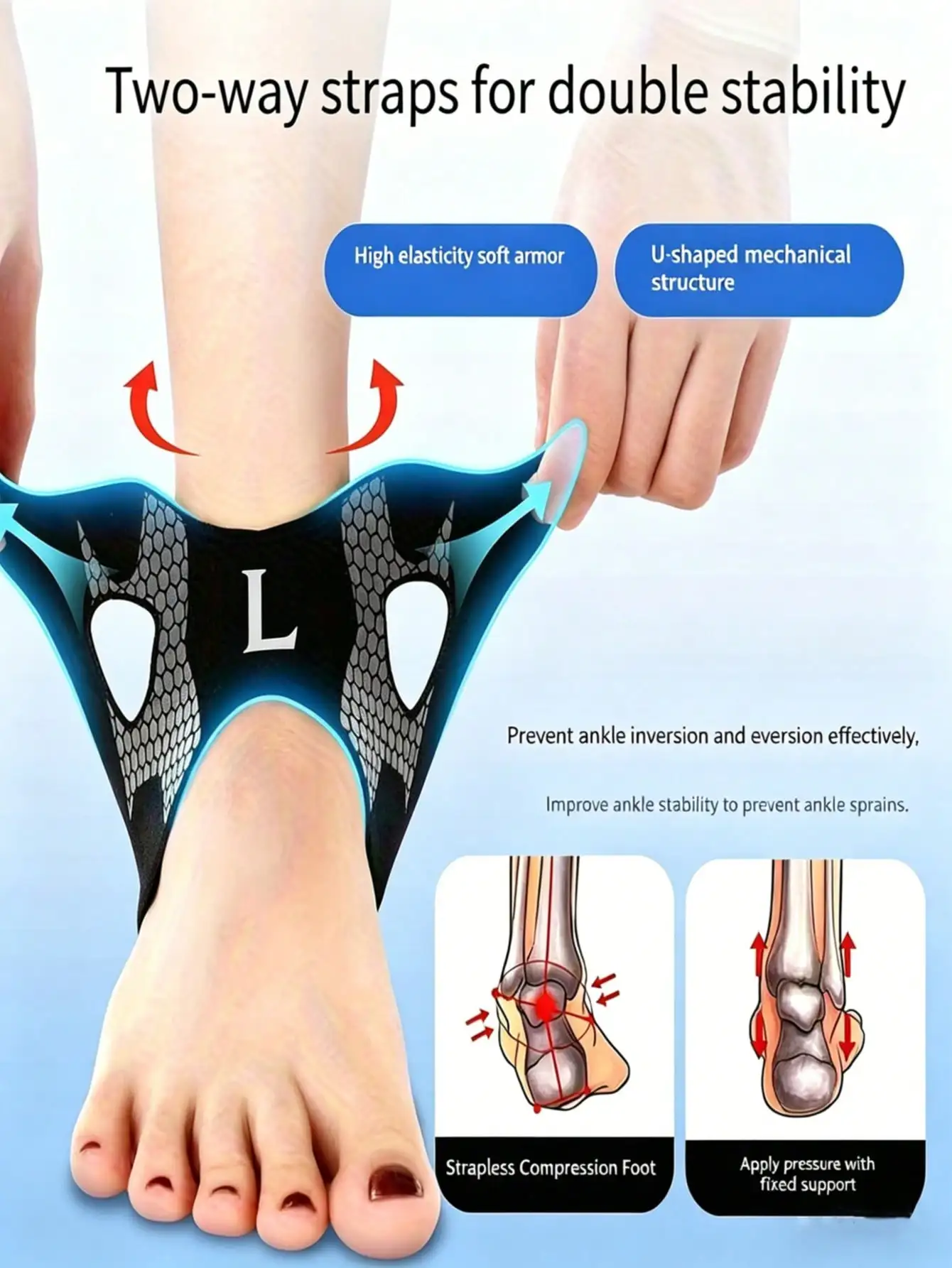 High Elastic Soft Breathable Ankle Support Brace, Suitable For Men And Women, Ideal For Basketball, Running, Fitness Training, Hiking, Sports Recovery And Joint Stabilization, Comfortable To Wear All Day