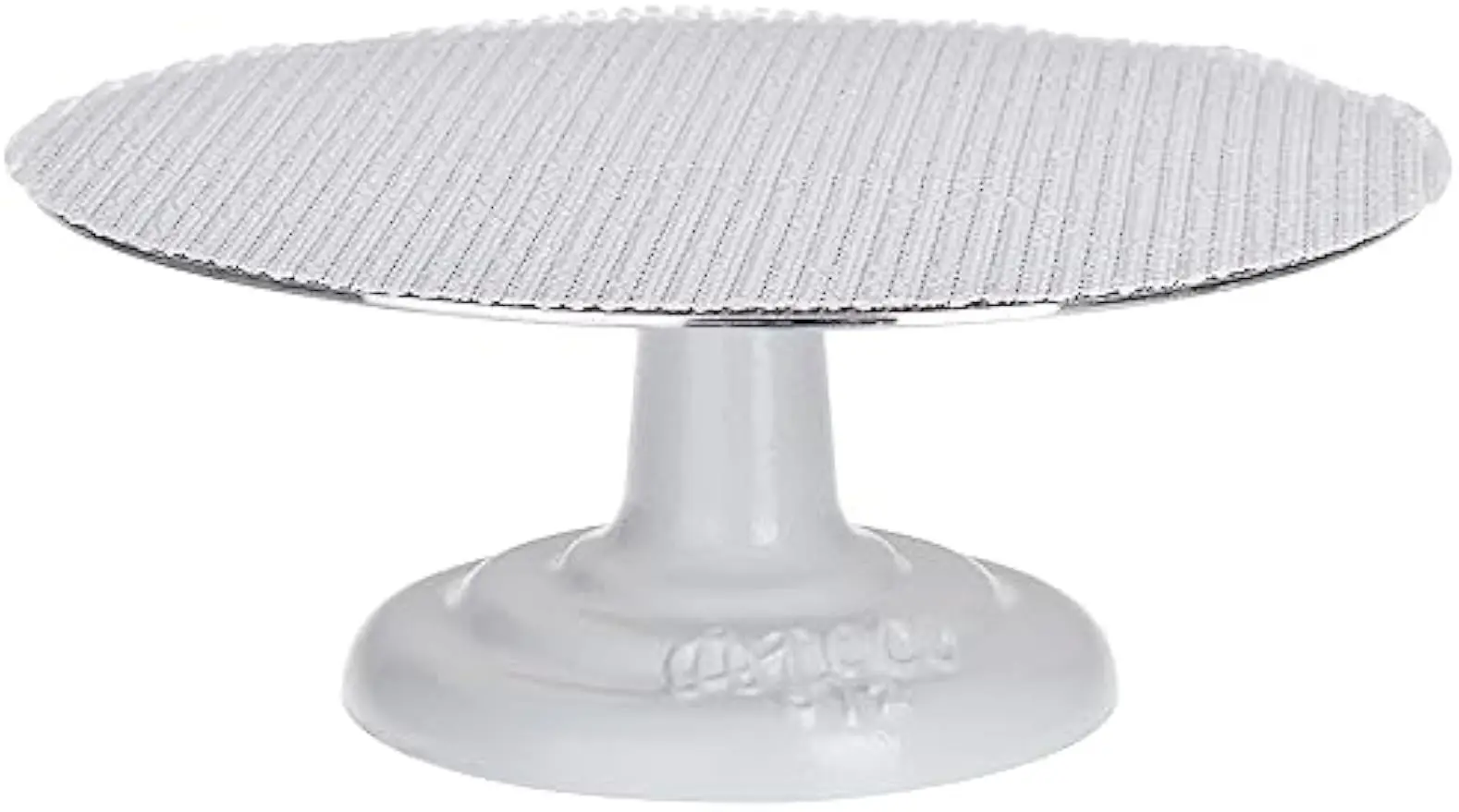 

12 Inch White Non-Slip Cake Stand with Cast Iron Base for Stable Baking and Serving