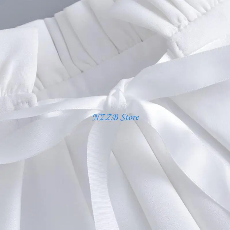 

T21F Gothic Flouncing Collar With Layered Ruffle Comfortable Cotton For Women Fashion Elegant Lapel