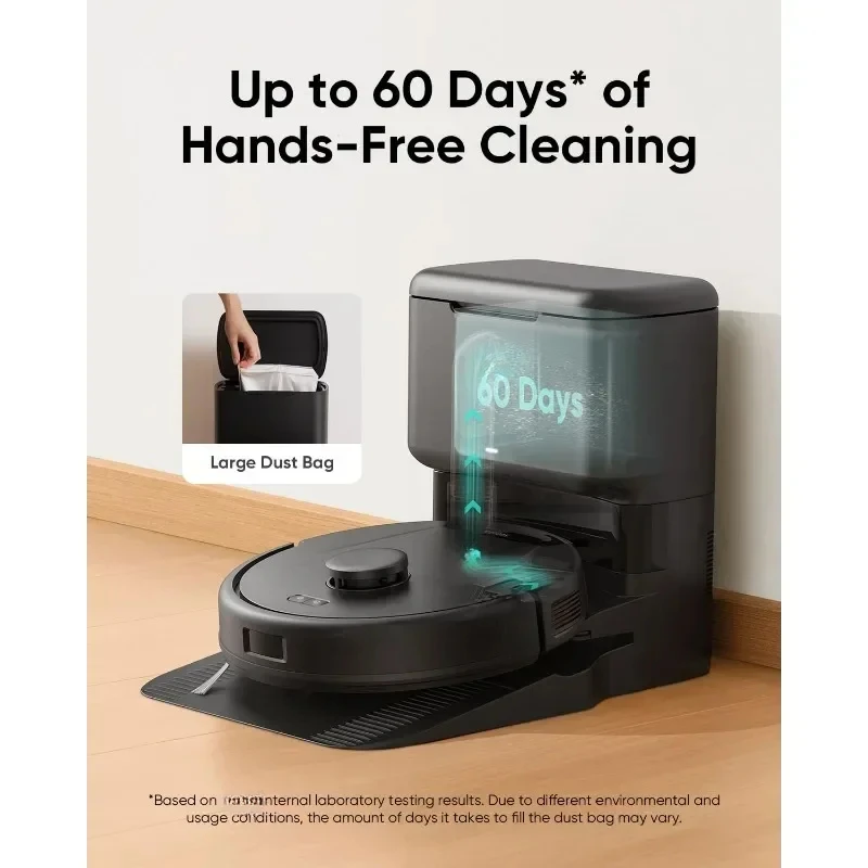L60 Robot Vacuum with Self Empty Station, Hair Detangling Technology, 60 Days Hands Free Cleaning, 5,000 Pa Suction,Remove Hair