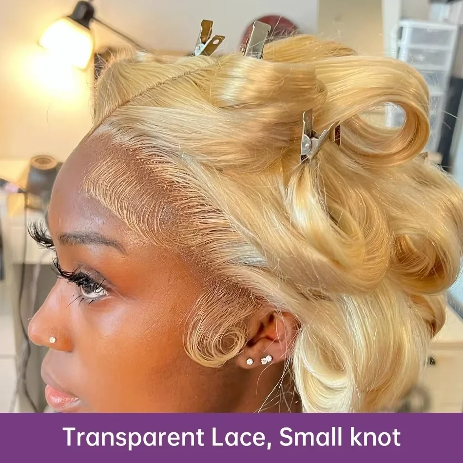 30 40 Inch 613 Honey Blonde Human Hair Lace Wig 200 Density Body Wave HD Transparent Lace Front 100% Human Hair Wigs Colored 13x6 Wet And Wavy Lace Frontal Wigs image 3