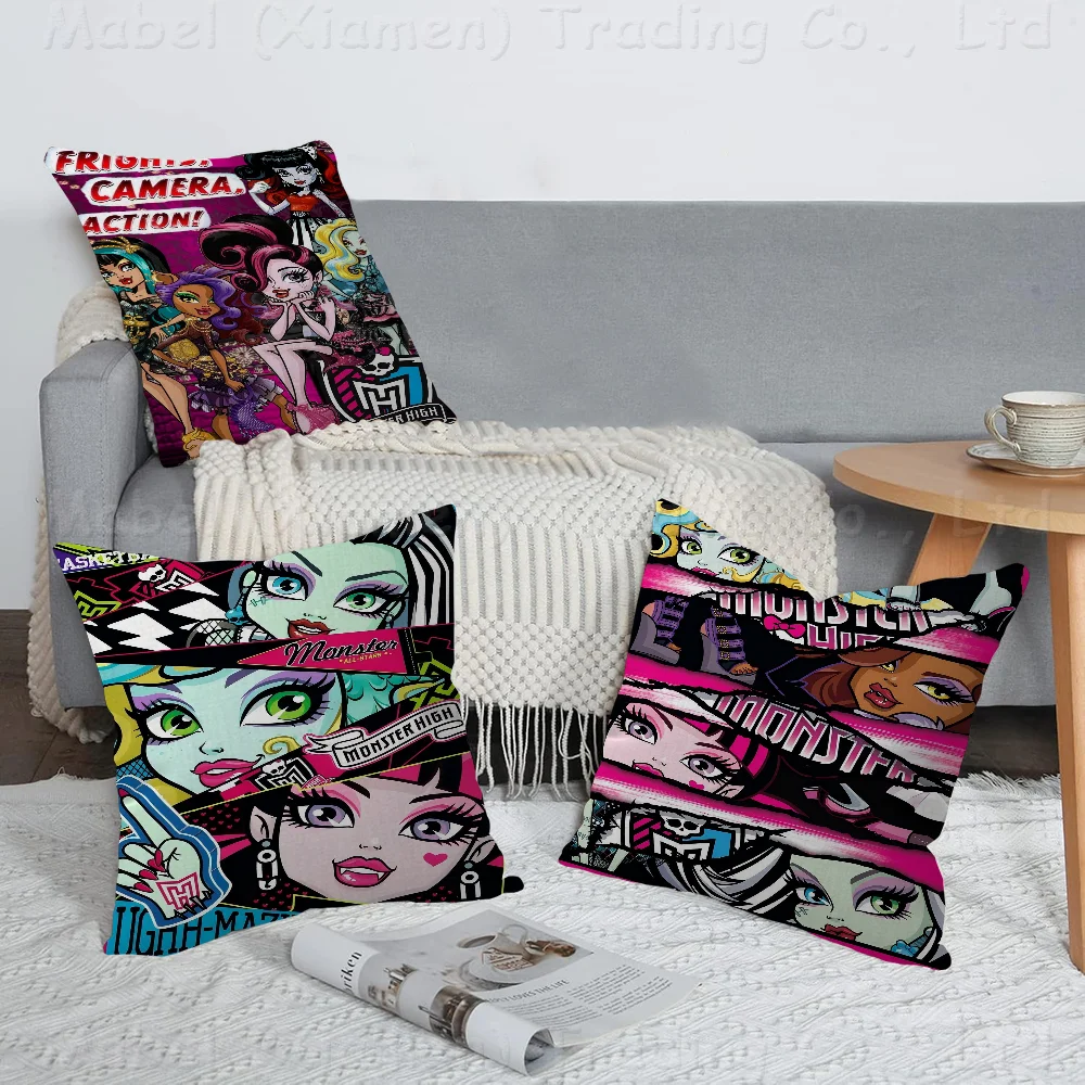 

Monster High Maple Design Cushion Cover Happy Autumn Harvest Decor Holiday Decorati Pillow Cover