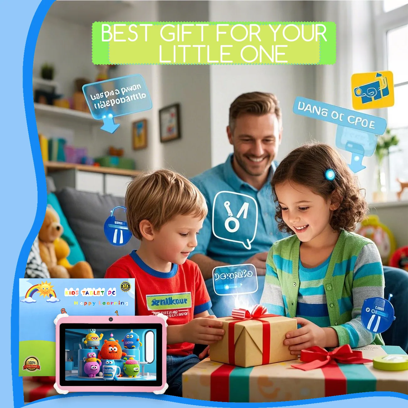 Kids Tablet Android 12 Tablet  dual cameras Educational Learning Toys Children Boys Girls Gifts