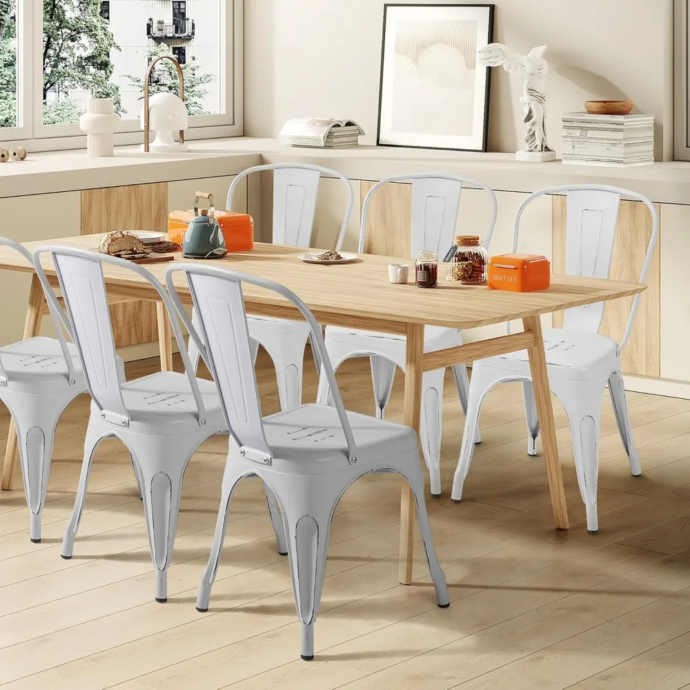 Metall Esszimmers tuhl Indoor Outdoor verwenden stapelbare schicke Seite klassische Trattoria Metalls tühle 4er-Set für Küche, Esszimmer