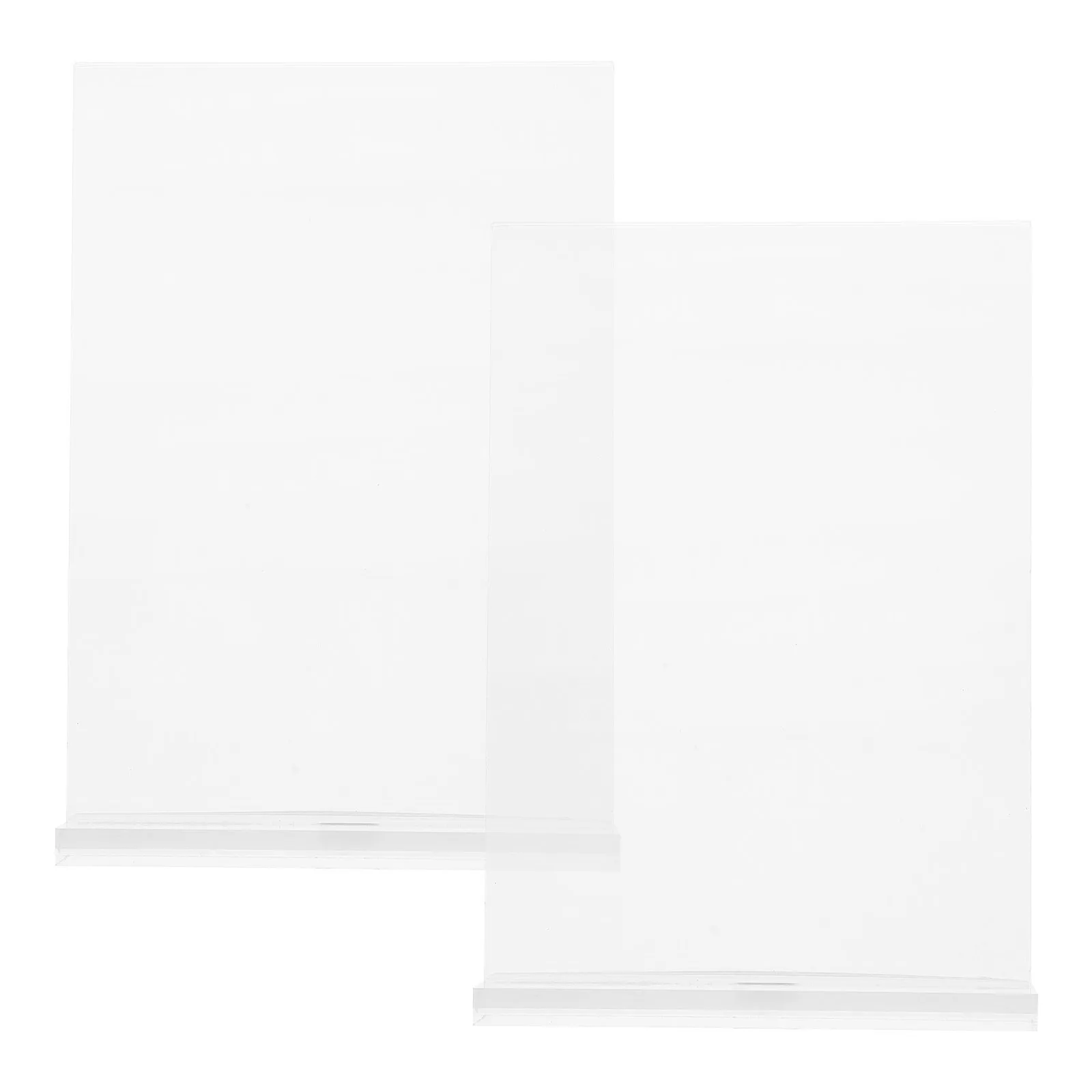 

2pcs Vertical Acrylic Stands Clear Double Sided A6 Tabletop Display Stand For Menu Price Label Sign Holder Flyer Poster Document