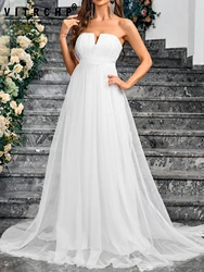 VITRCHP A-line Wedding Dress For Women 2024 Vestidos De Novia Sweetheart Sleeveless Bridal Gown Wedding Gowns