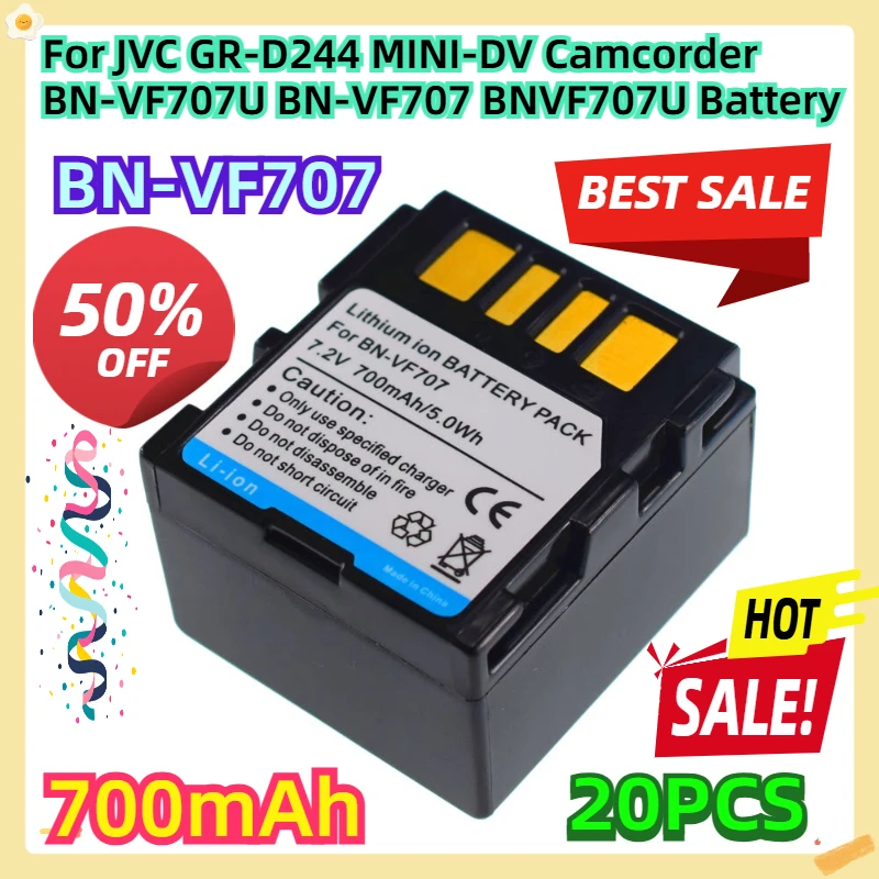 

For JVC GR-D244 MINI-DV Camcorder BN-VF707U BN-VF707 BNVF707U Battery 20pcs