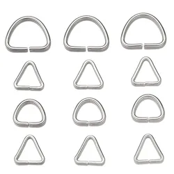 100Pcs/Lot Stainless Steel Triangle D shape Open Jump Ring Split Rings Connectors Hooks for DIY Jewelry Making Accessories Craft