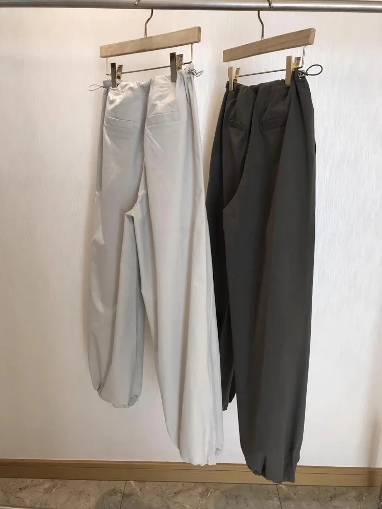 Pantalon ample à jambes larges pour femmes, couleur unie, décontracté, taille haute, printemps et été
