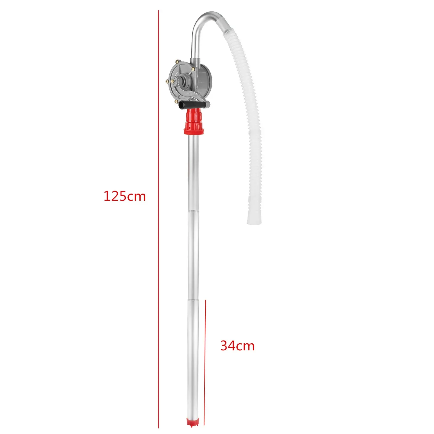 125cm 22L/M Self Priming Rotary Oil for Diesel Fuel Hand Pump Barrel Suction Transfer Tool