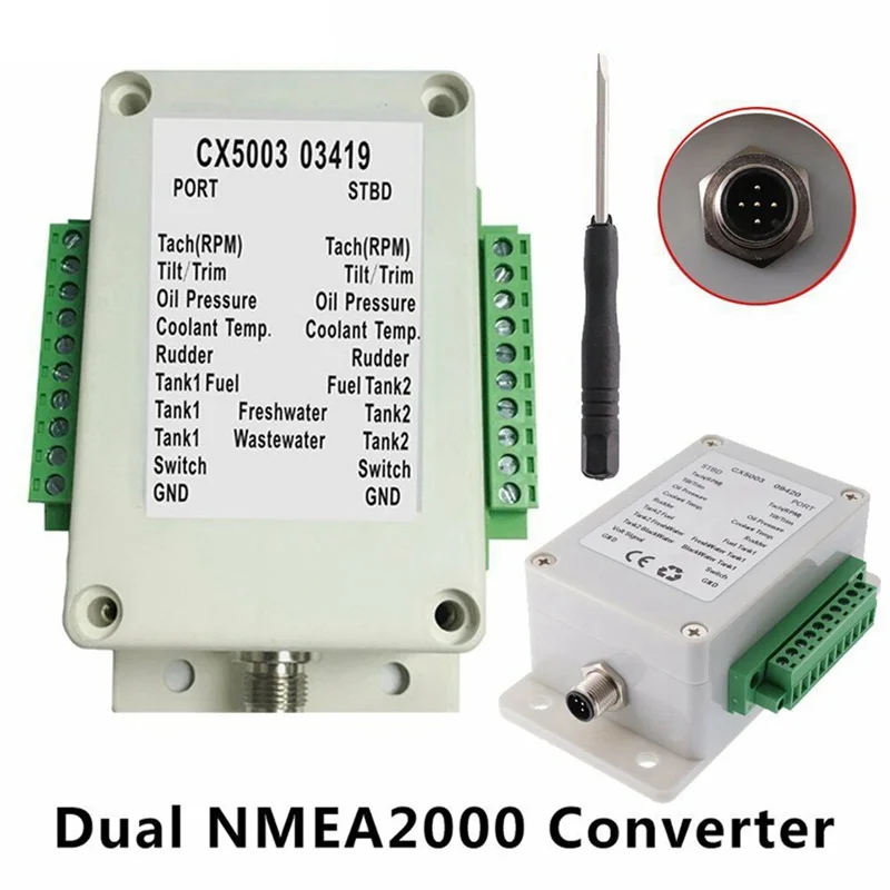 Dual Channel NMEA2000 Converter N2K 0-190 Ohm Up To 18 Sensors Marine Boat Yacht CX5003