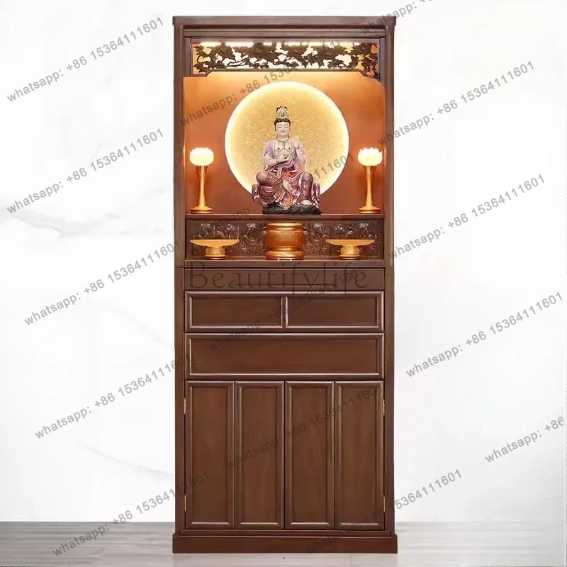 Z. God of Wealth Sacrifice Incense Table Cabinet Buddhist Temple New Chinese Vertical Cabinet