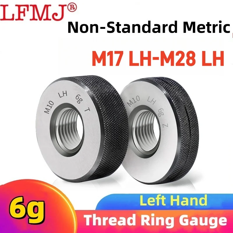1SET(1*GO+1*NOGO) 6g Accuracy Left Hand M17-M28 Non-Standard Metric Thread Ring Gauge Measure Tools M17M18M19M20M22M24M25M26-M28