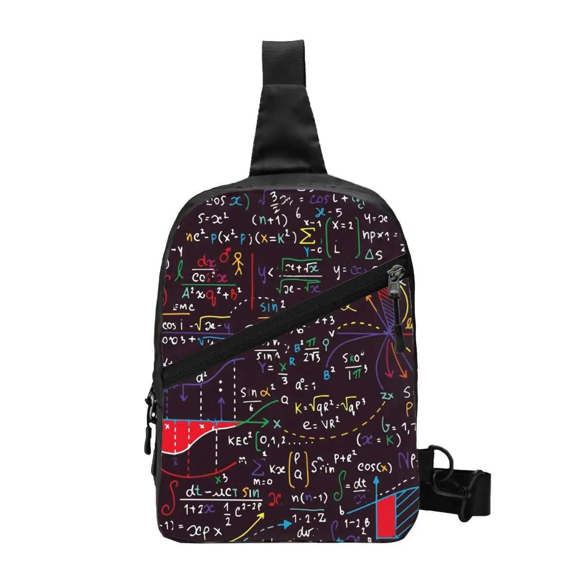 

Colorful Math Formulas Chest Bag Men Sling Crossbody Backpack Chest Bag Traveling Hiking Daypack Shoulder Bag